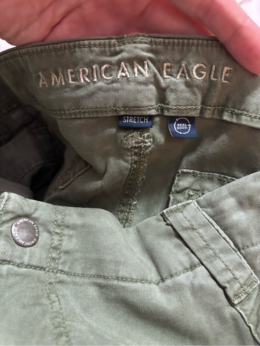 American Eagle Outfitters Olive Cargo Wide-Leg Pants - Picture 4 of 5